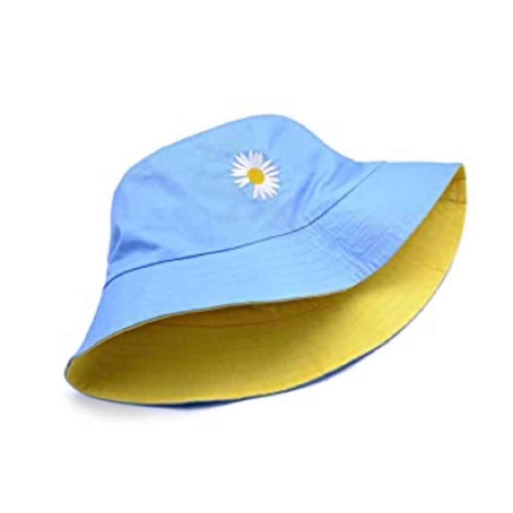 Flower Embroidery Reversible Bucket Hat